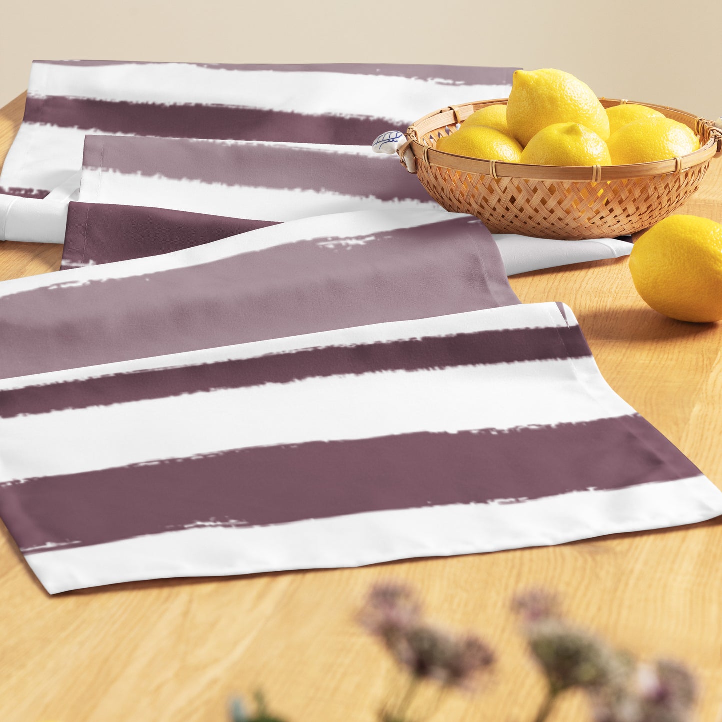 Table Runner with Hand-painted Brush Stroke Print | TRBS-1211