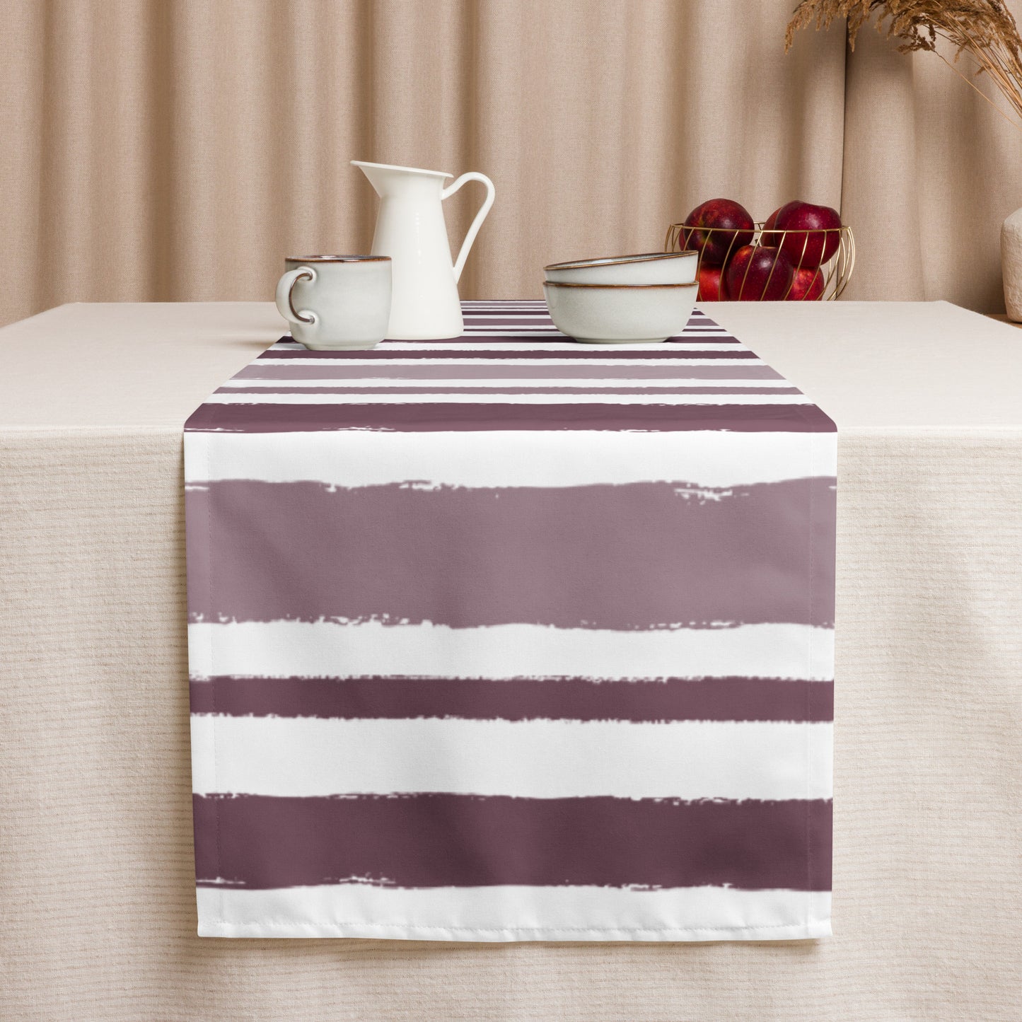 Table Runner with Hand-painted Brush Stroke Print | TRBS-1211