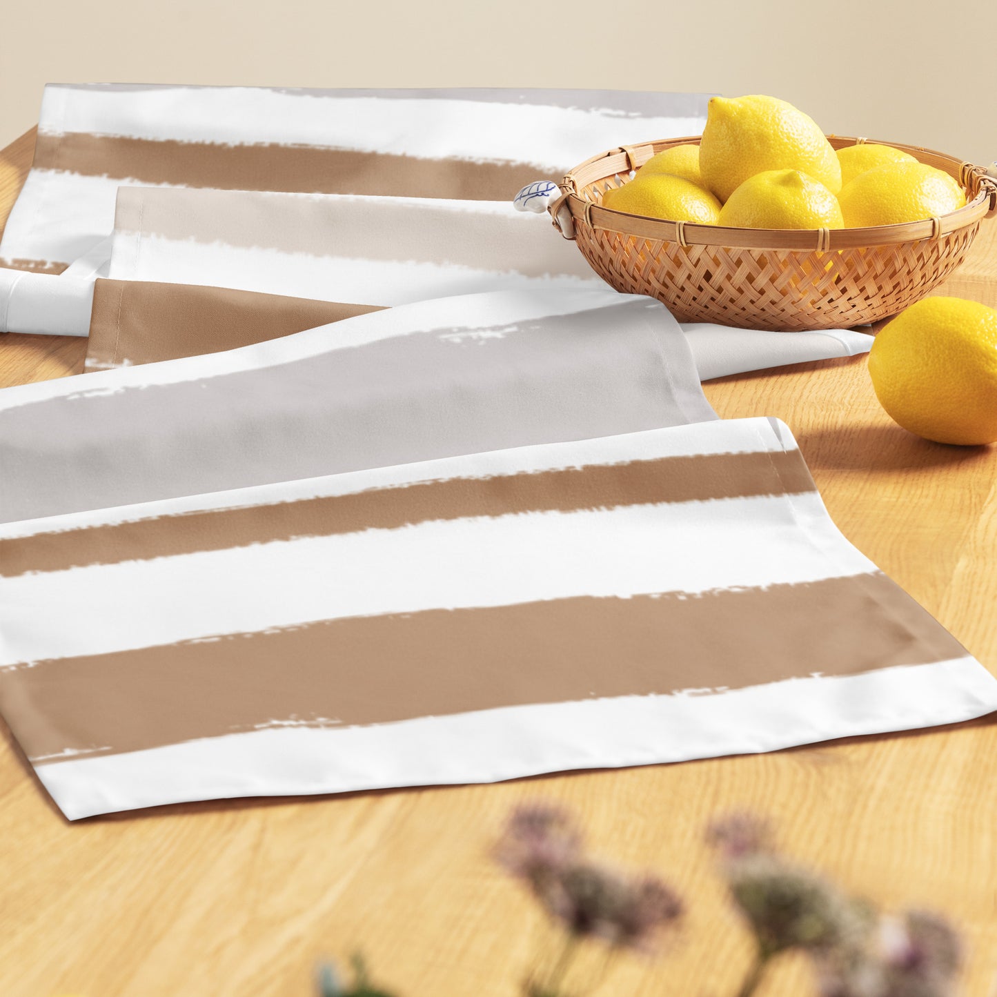 Table Runner with Hand-painted Brush Stroke Print | TRBS-1222