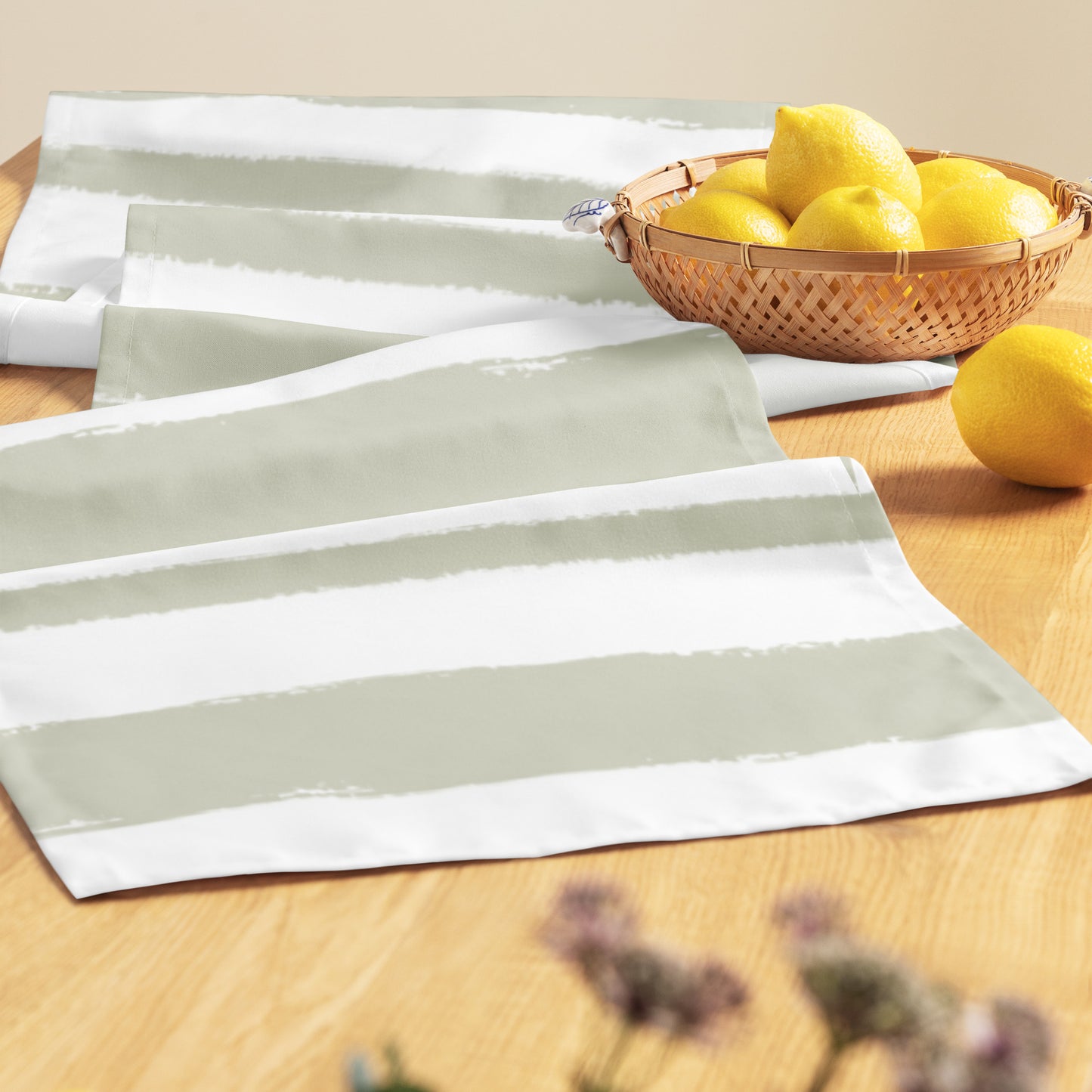 Table Runner with Hand-painted Brush Stroke Print | TRBS-1241
