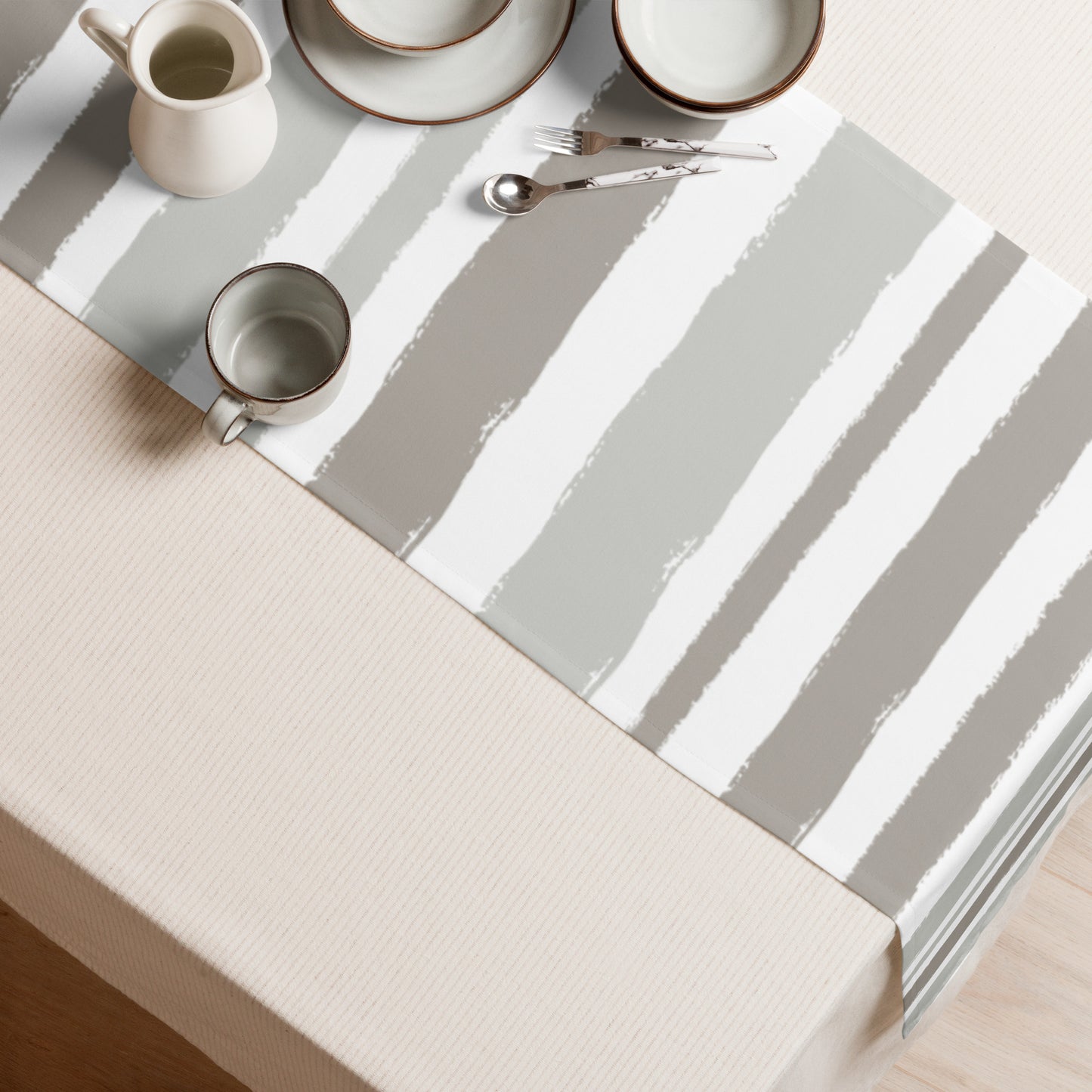Table Runner with Hand-painted Brush Stroke Print | TRBS-1242