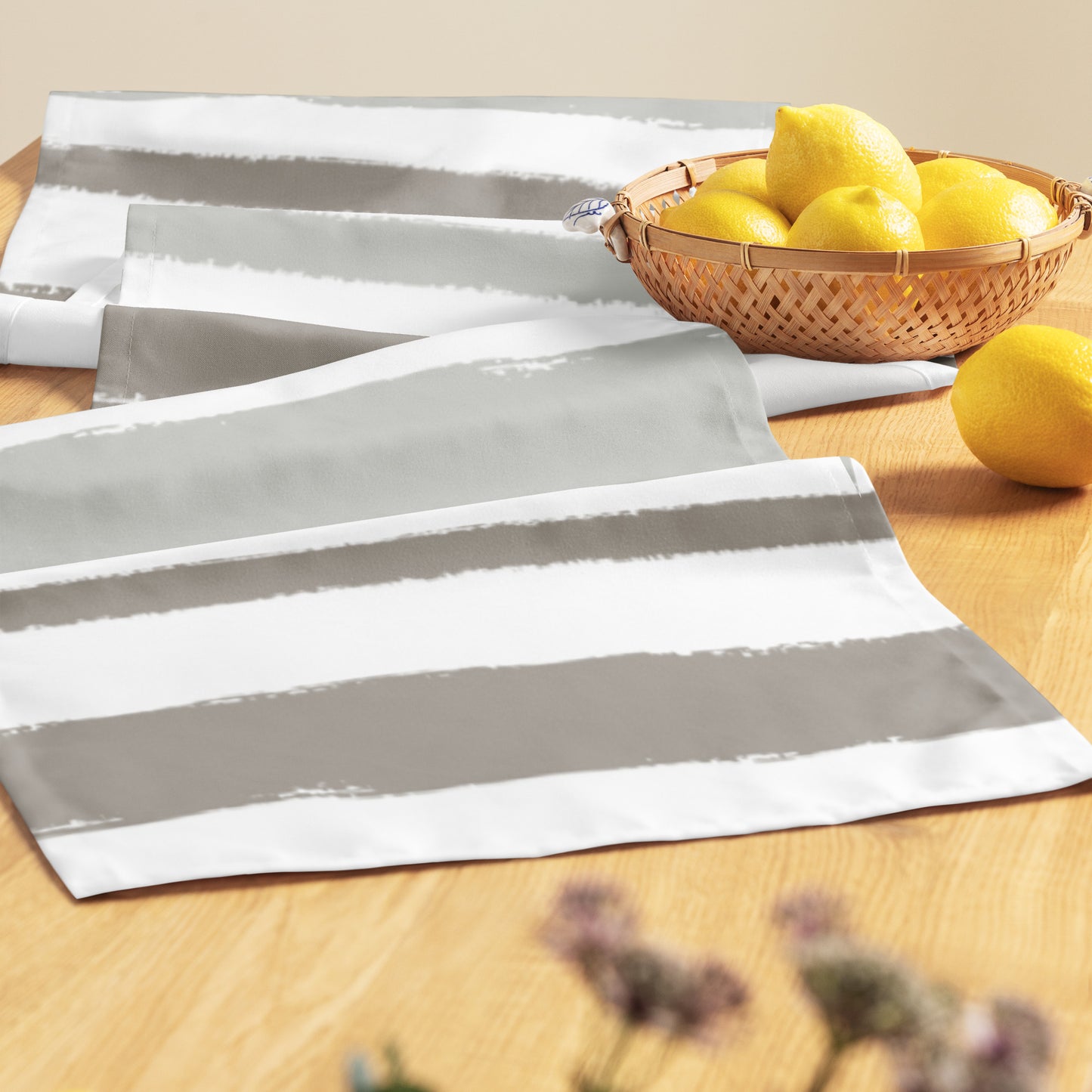 Table Runner with Hand-painted Brush Stroke Print | TRBS-1242