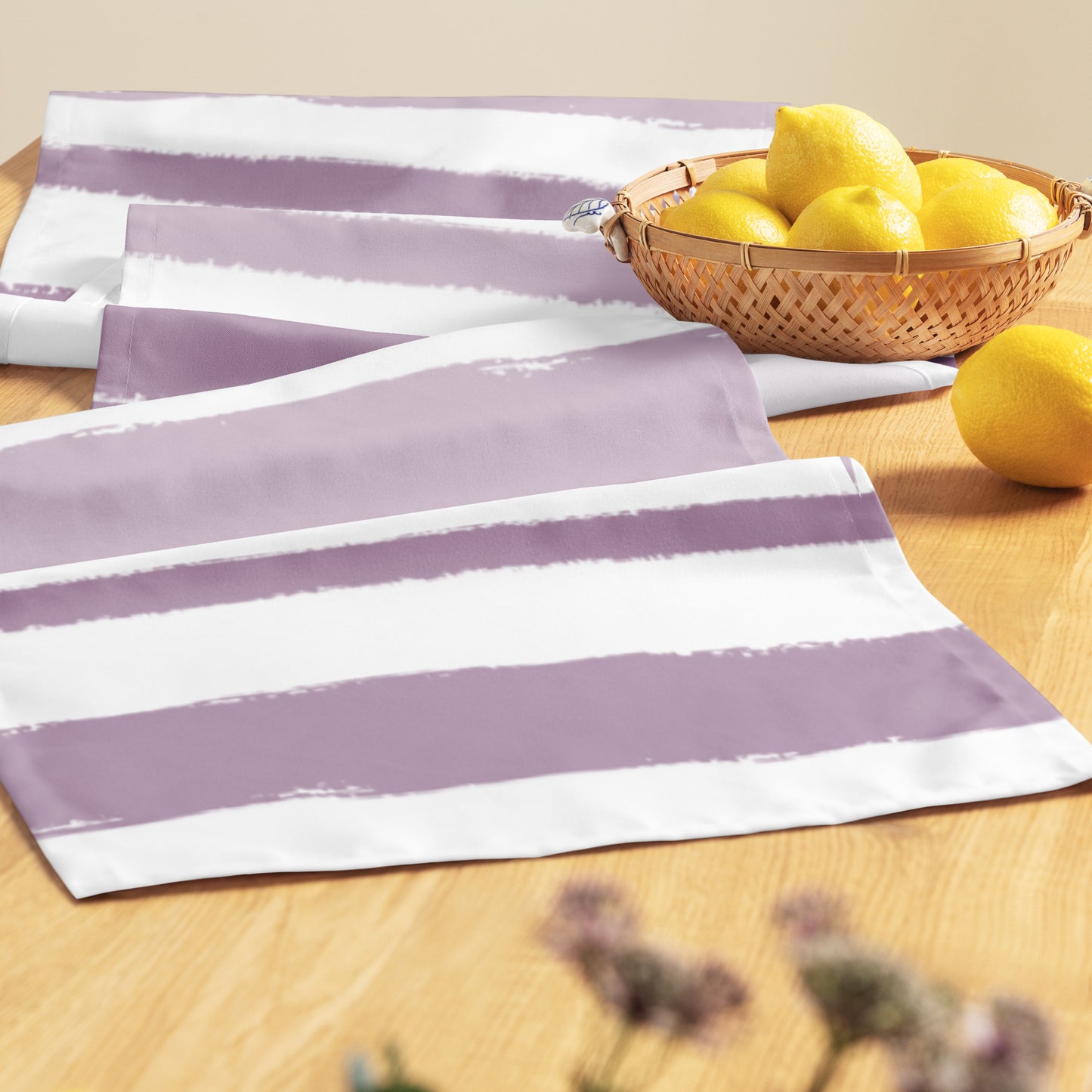 Table Runner with Hand-painted Brush Stroke Print | TRBS-1252