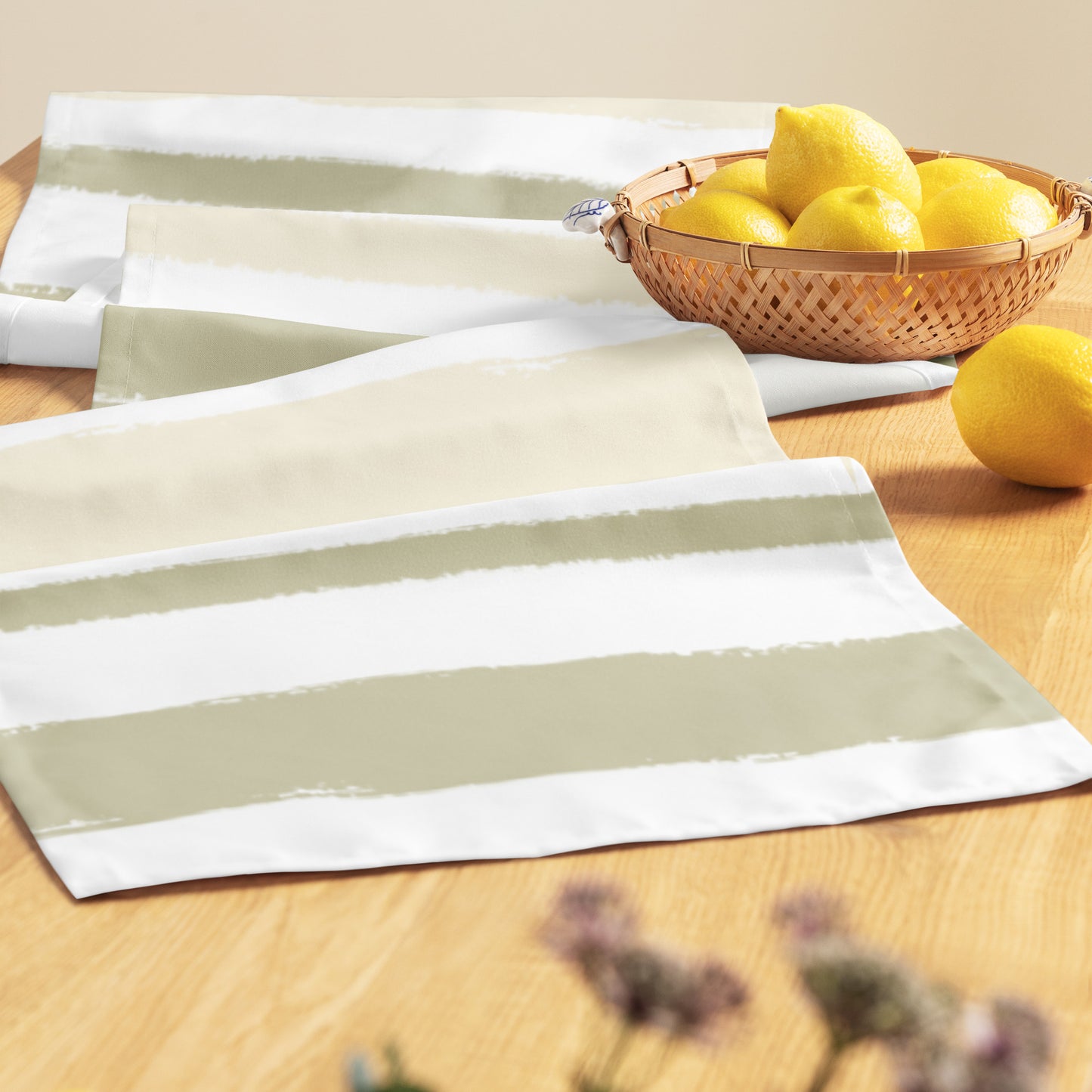 Table Runner with Hand-painted Brush Stroke Print | TRBS-1255