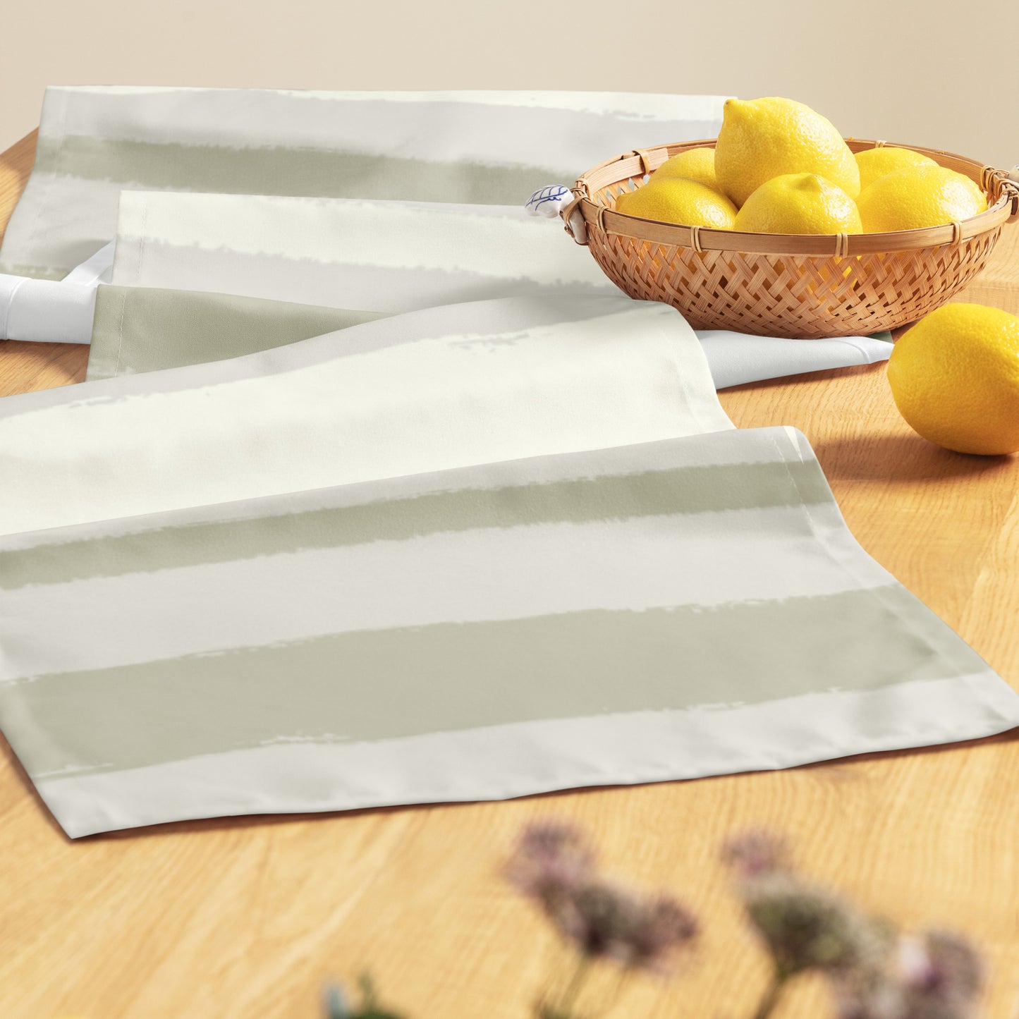 Table Runner with Hand-painted Brush Stroke Print | TRBS-1263