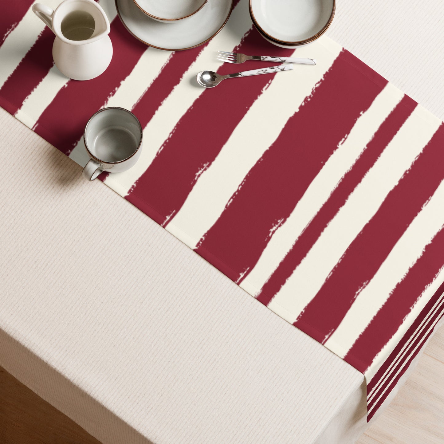 Table Runner with Hand-painted Brush Stroke Print | TRBS-1283