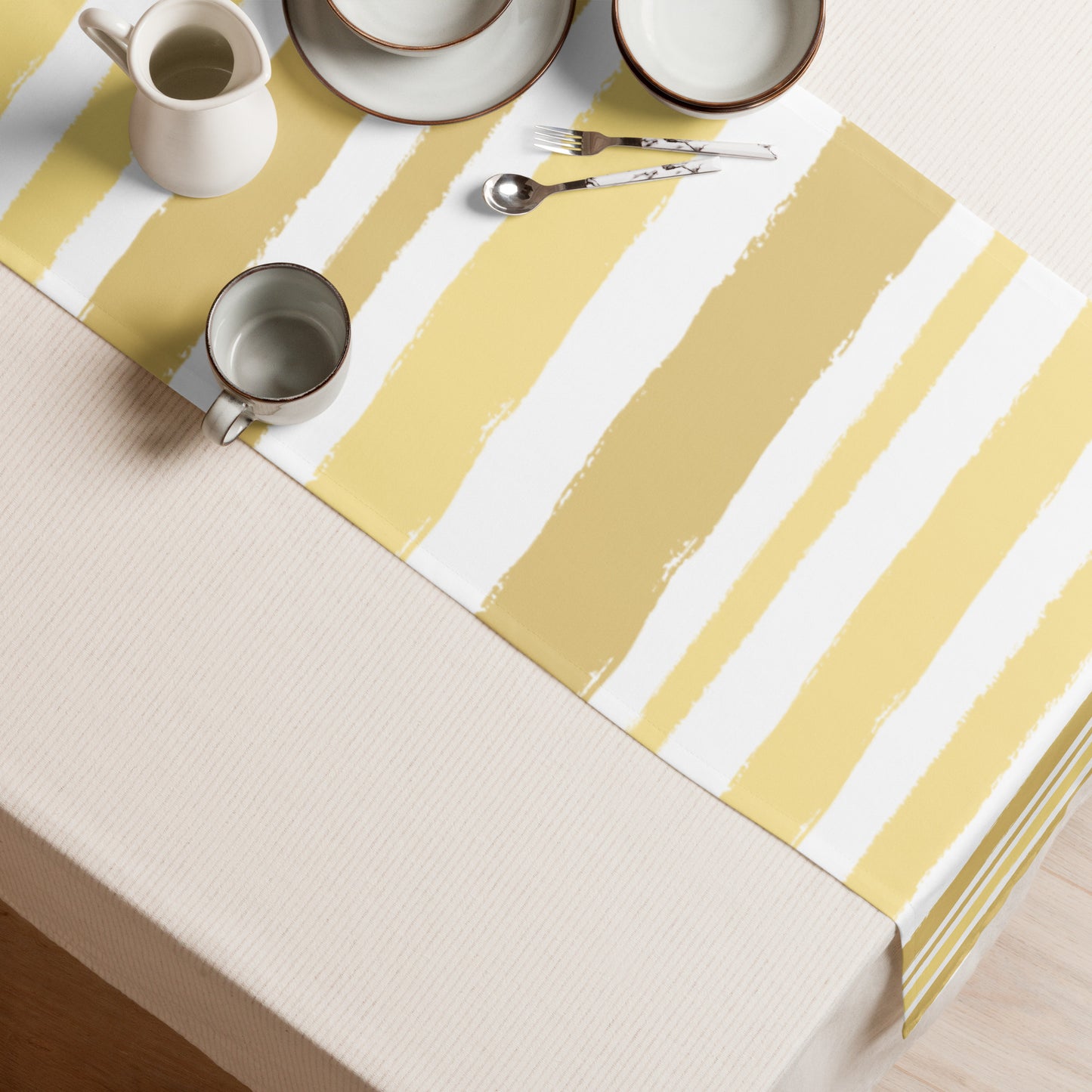 Table Runner with Hand-painted Brush Stroke Print | TRBS-1381