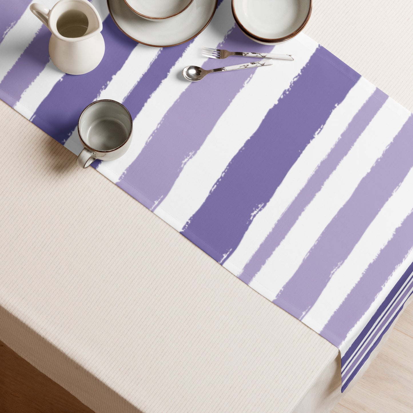 Table Runner with Hand-painted Brush Stroke Print | TRBS-1382