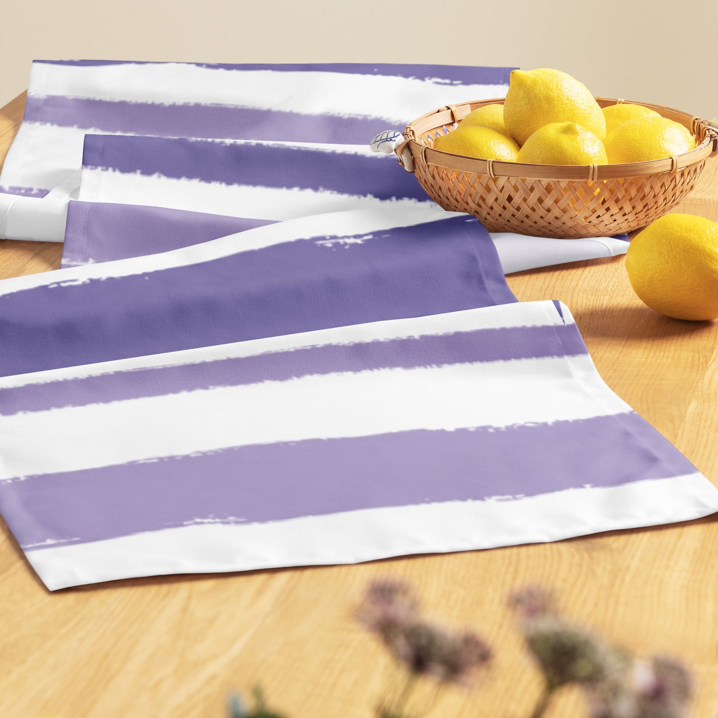 Table Runner with Hand-painted Brush Stroke Print | TRBS-1382