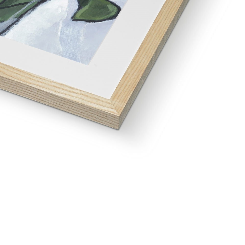 Framed Fine Art Print, White Mat - 8x12 12x16 12x18 inches | Yellow Tulips in Acrylic, FPV-1120-003