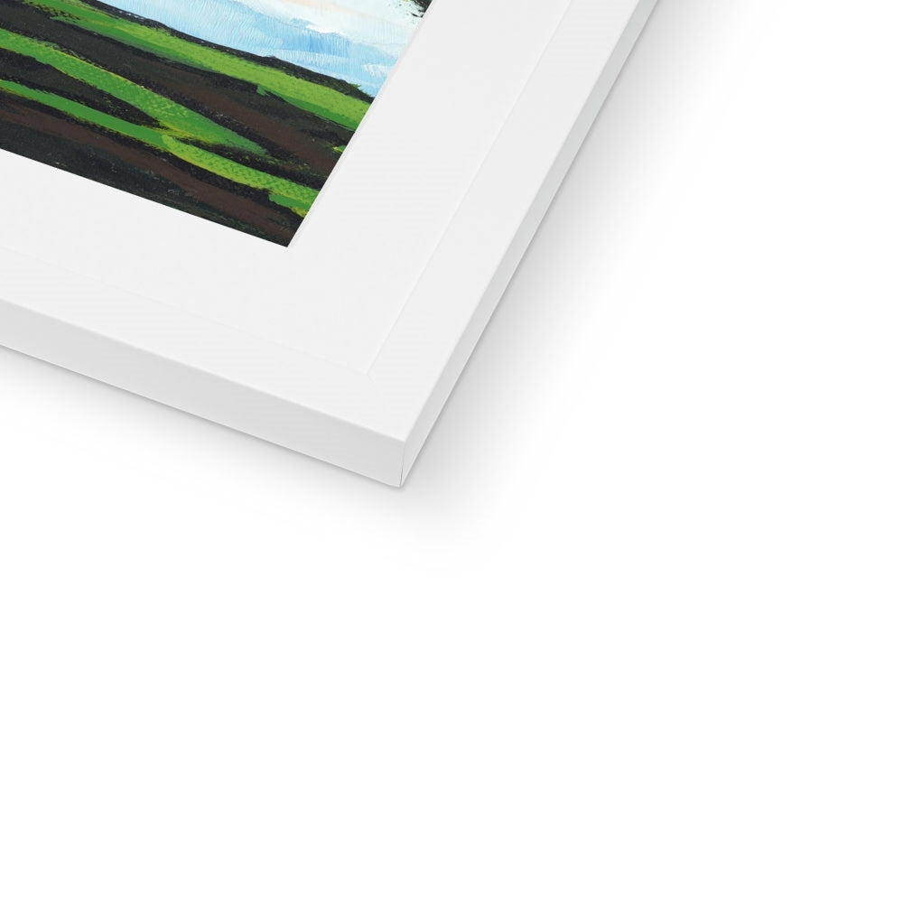 Framed Fine Art Print, White Mat - 6x8 8x12 12x16 18x24 inches | Lakeshore in Acrylic, FPV-1101-002
