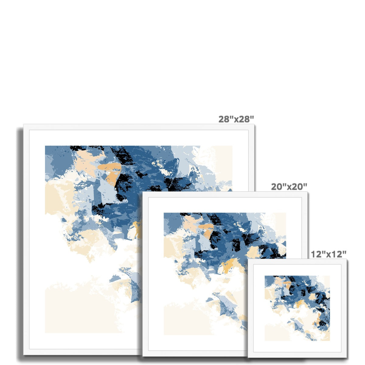 Framed Graphic Art Print, White Mat - 8x8 12x12 16x16 20x20 24x24 28x28 inches | FPS-1230-7693
