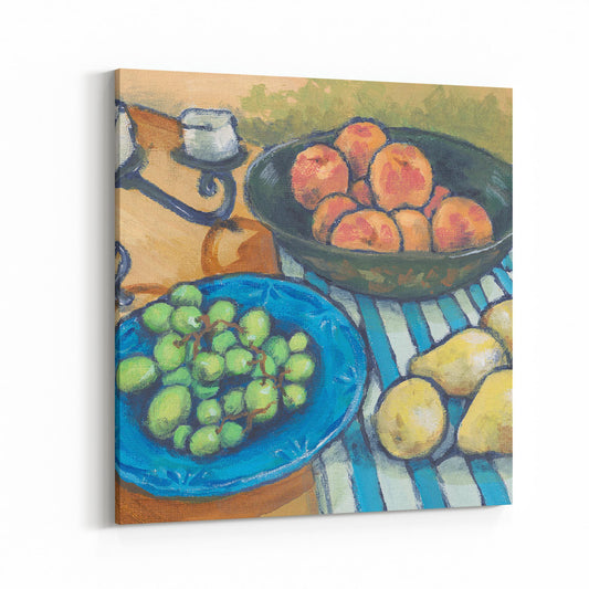 Slim Canvas Fine Art Print - Green Grapes Still Life - 6x6 inches