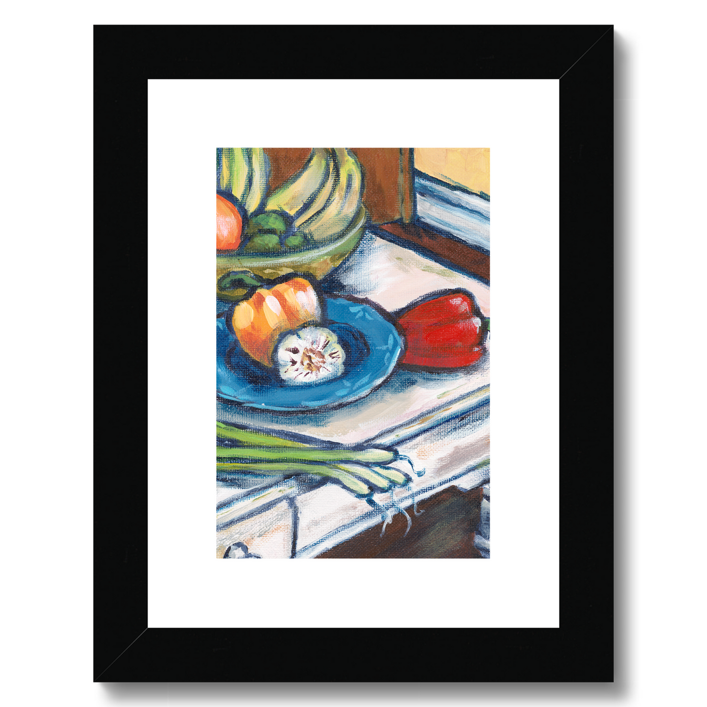 Framed Fine Art Print, White Mat - 6x8 inches | Still Life in Acrylic, FPV-1000-1101