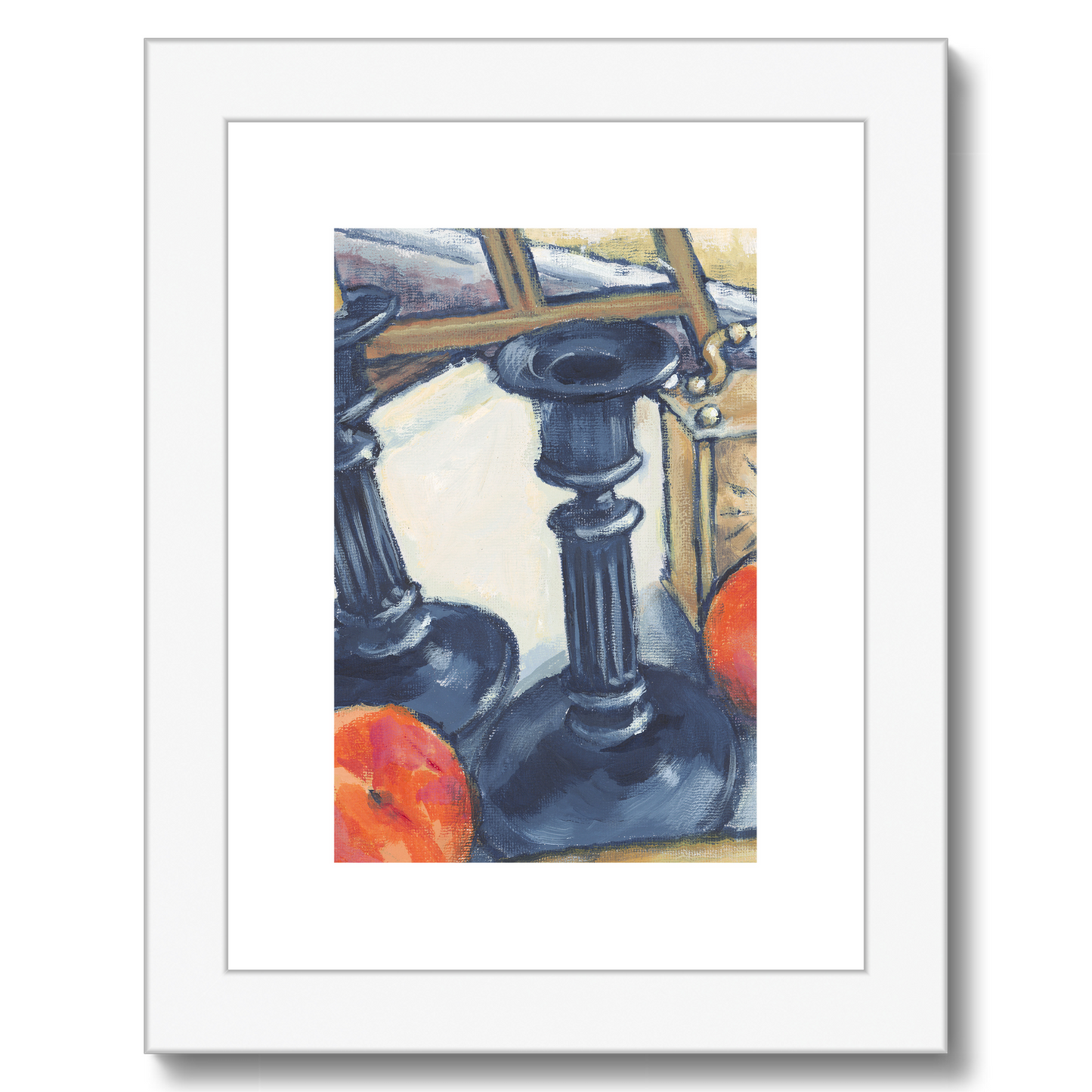 Framed Fine Art Print, White Mat - 6x8 inches | Still Life in Acrylic, FPV-1000-1102
