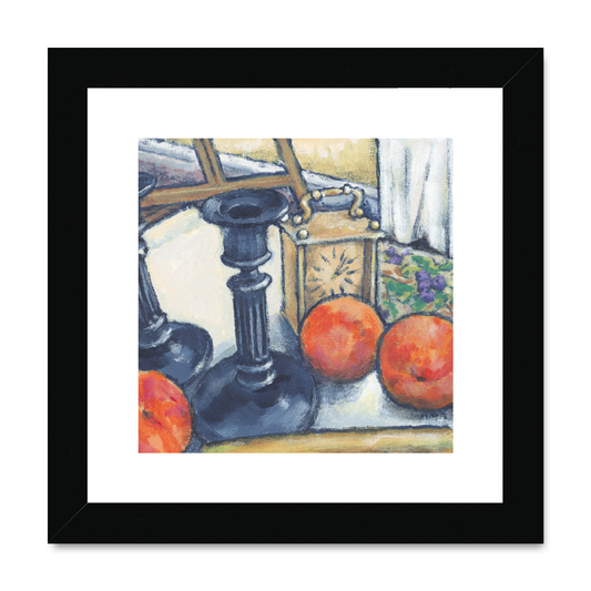 Framed Fine Art Print, White Mat , Still Life in Acrylic, FPS-1000-1102, 8"x8", Black Frame