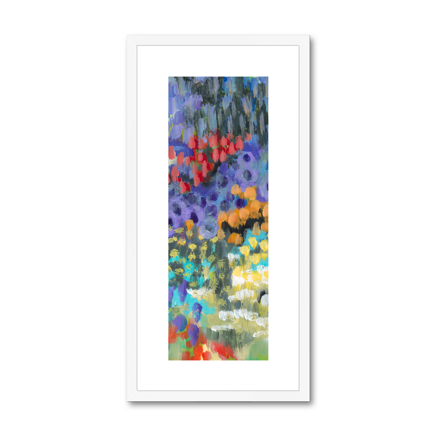 Framed Fine Art Print, White Mat - 12x24 inches | Floral Garden, FPT-1000-1145-002