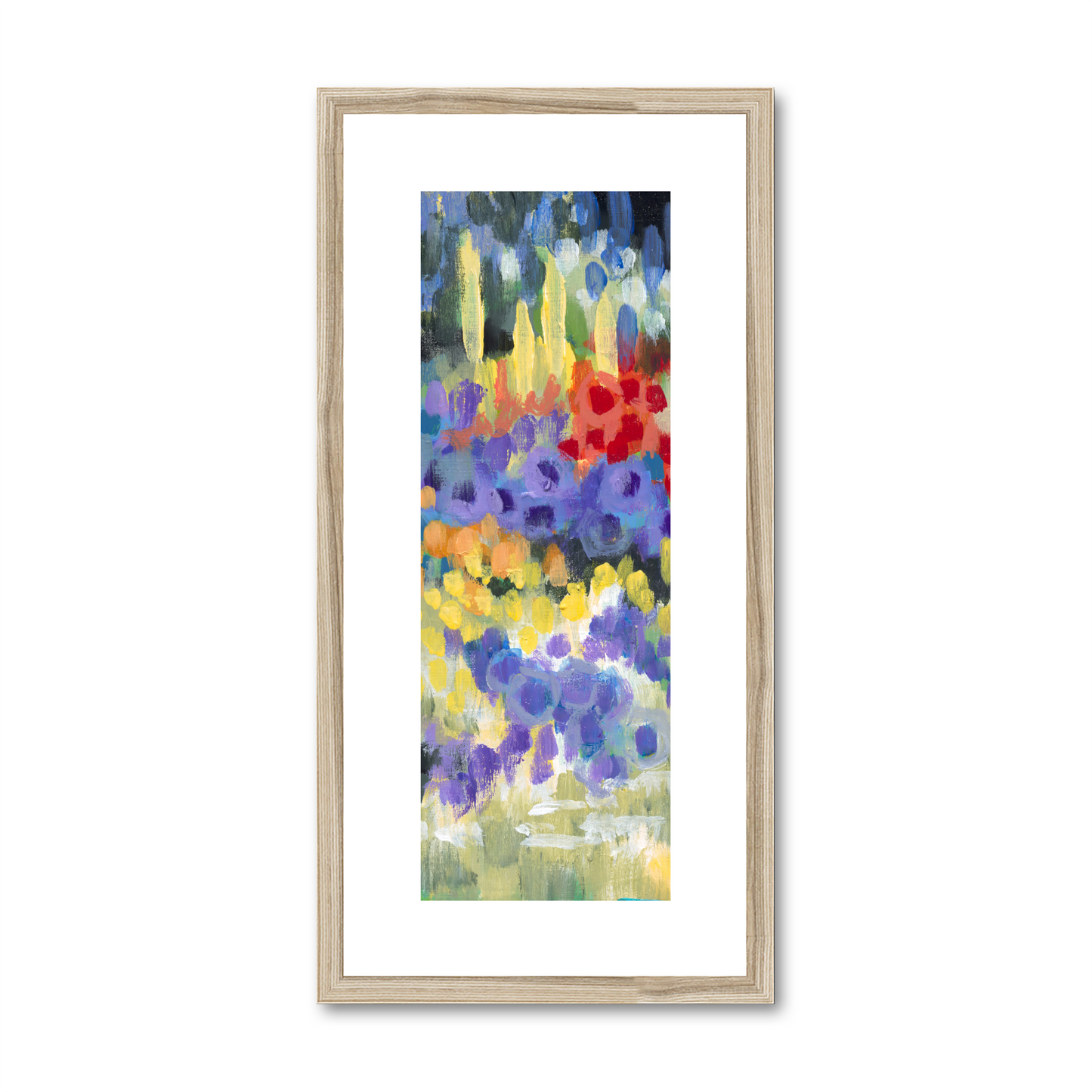 Framed Fine Art Print, White Mat - 12x24 inches | Floral Garden, FPT-1000-1145-003