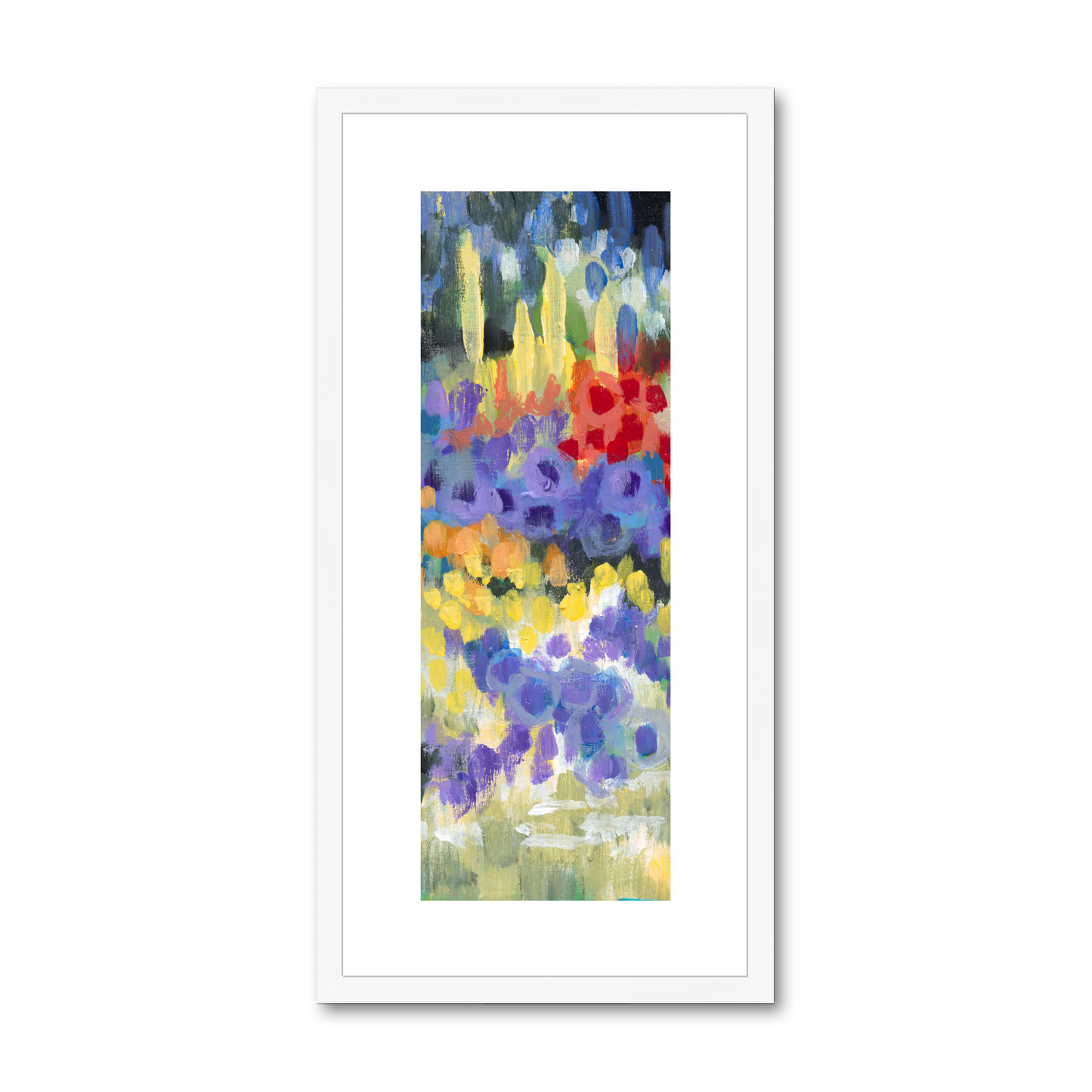 Framed Fine Art Print, White Mat - 12x24 inches | Floral Garden, FPT-1000-1145-003