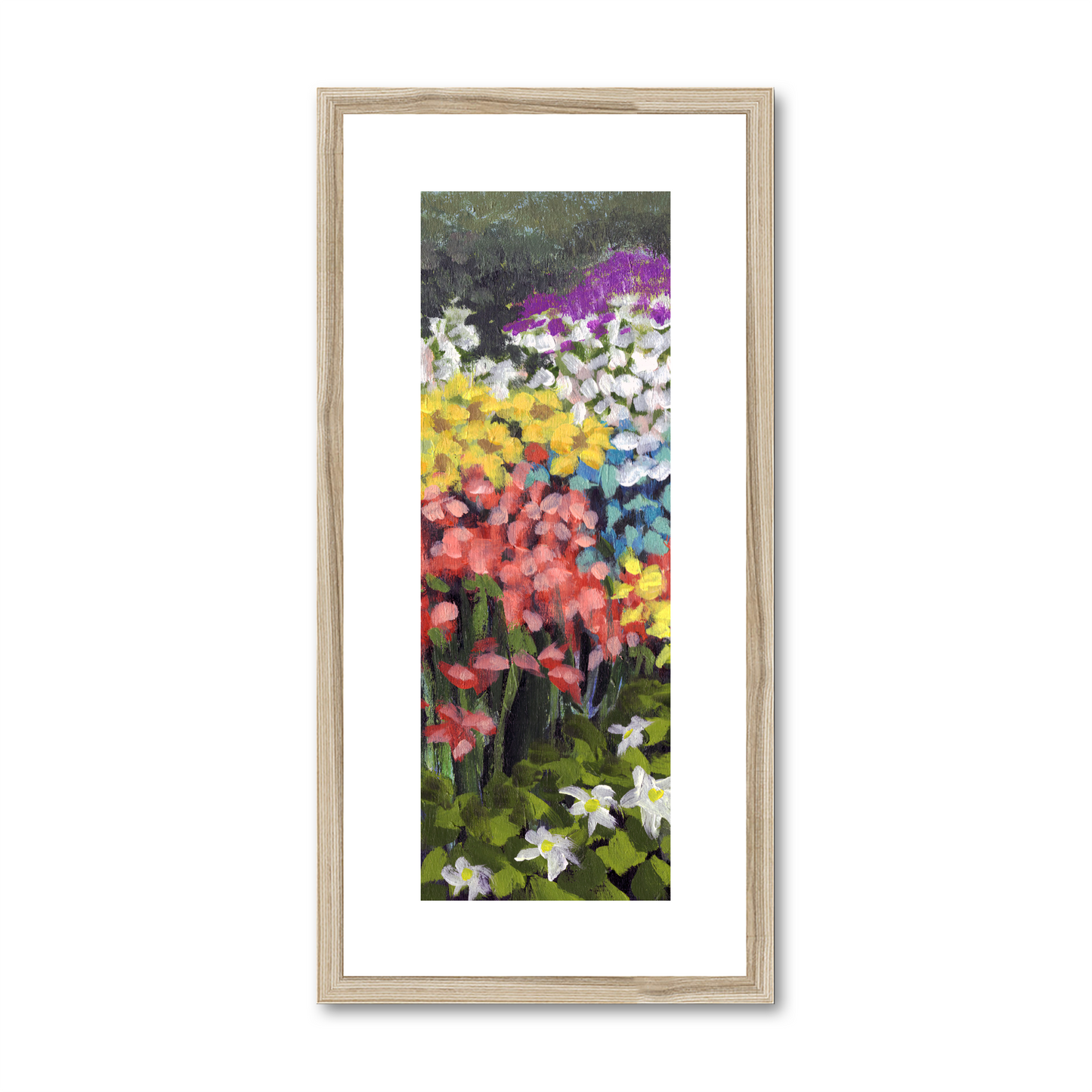 Framed Fine Art Print, White Mat - 12x24 inches | Floral Garden, FPT-1000-1147-001