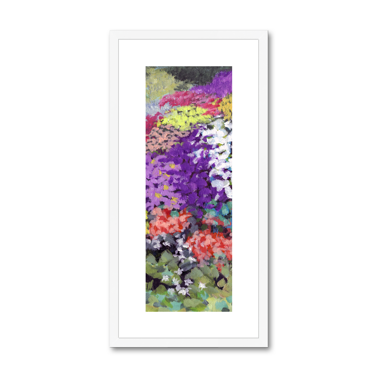Framed Fine Art Print, White Mat - 12x24 inches | Floral Garden, FPT-1000-1147-003