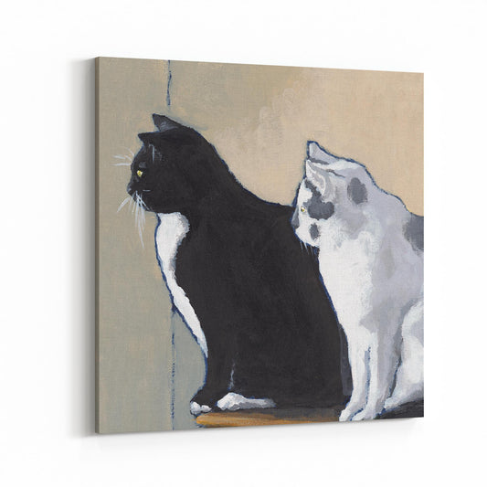 Slim Canvas Fine Art Print - Panda & Koala - 6x6 inches
