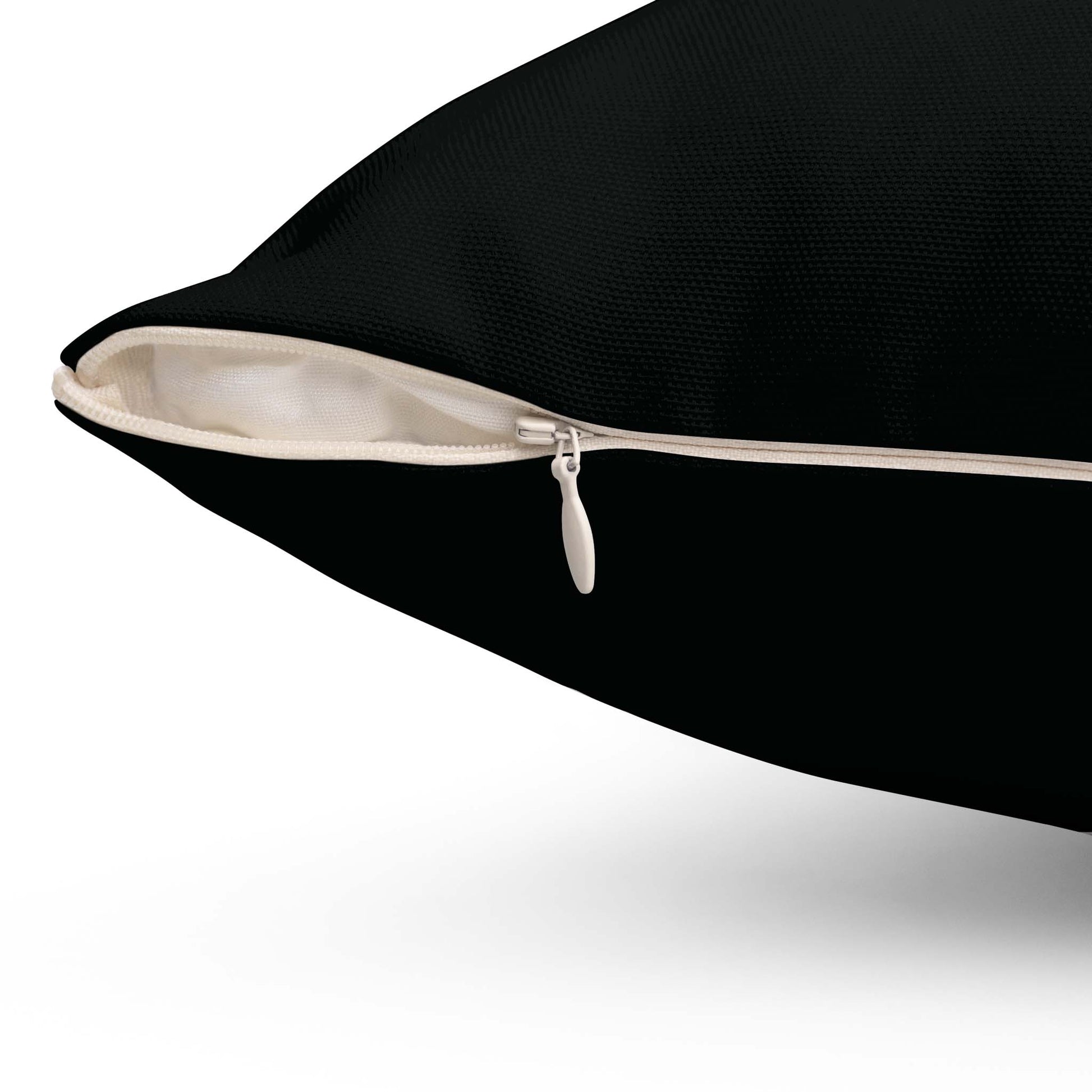 Solid Black Throw Pillow, side view