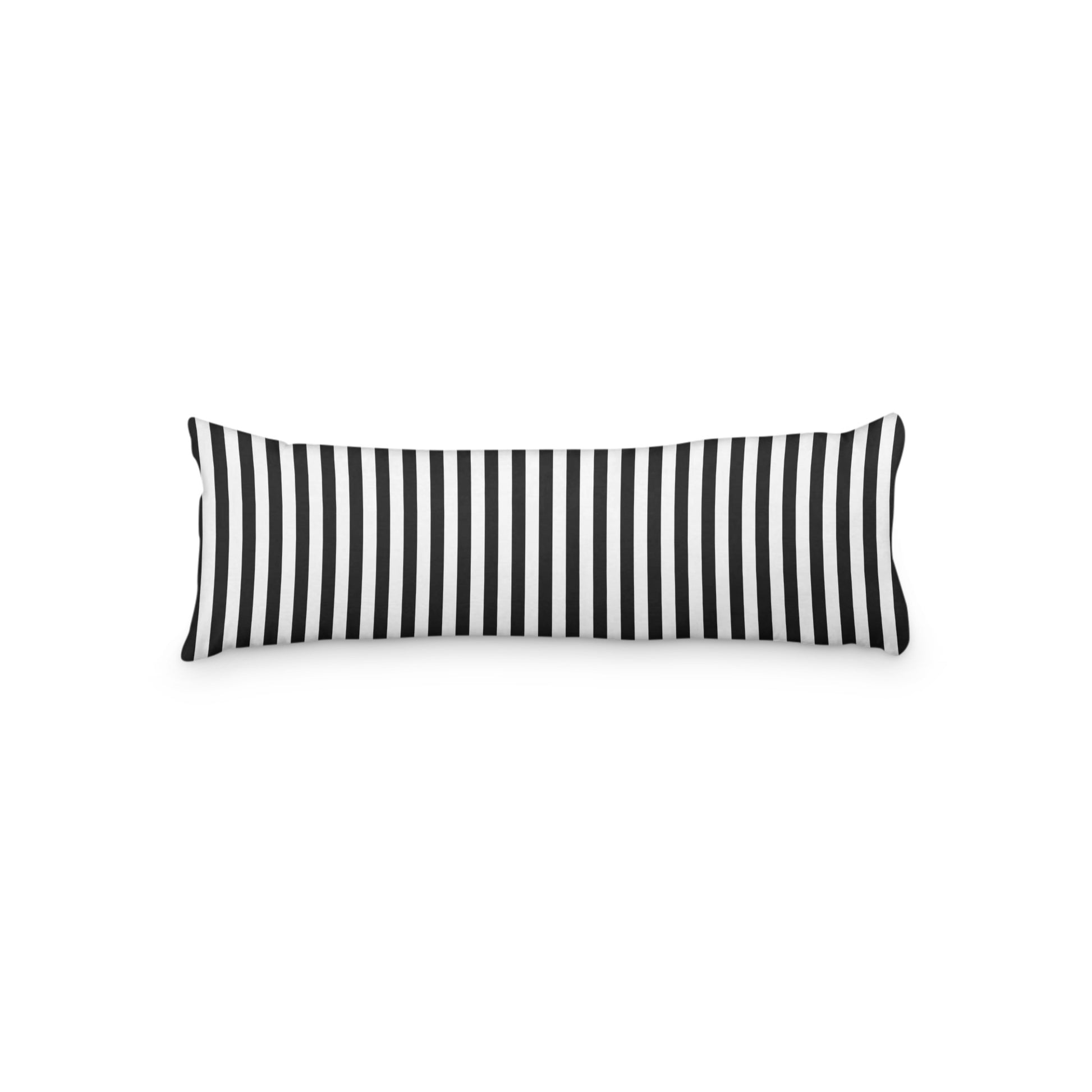 White Microfiber Body Pillow with Black Bars, MFBP-1010-051,  20 x 54 inches