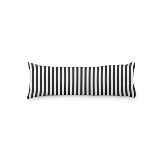 White Microfiber Body Pillow with Black Bars, MFBP-1010-051,  20 x 54 inches