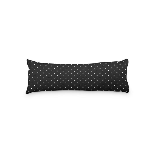 Black Microfiber Body Pillow with White Diamonds, MFBP-1010-102,  20 x 54 inches