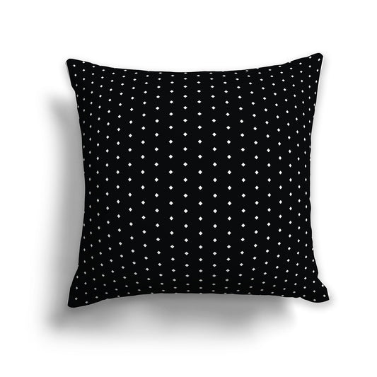 Black 14 inch Throw Pillow with Small White Diamond Pattern on Front