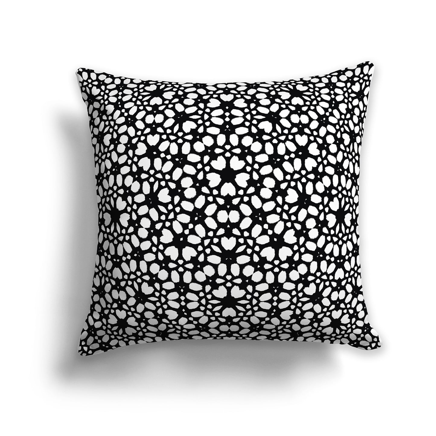 Black 14 inch Throw Pillow with White Paint Dab Pattern