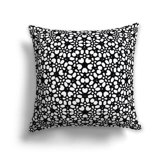Black 14 inch Throw Pillow with White Paint Dab Pattern