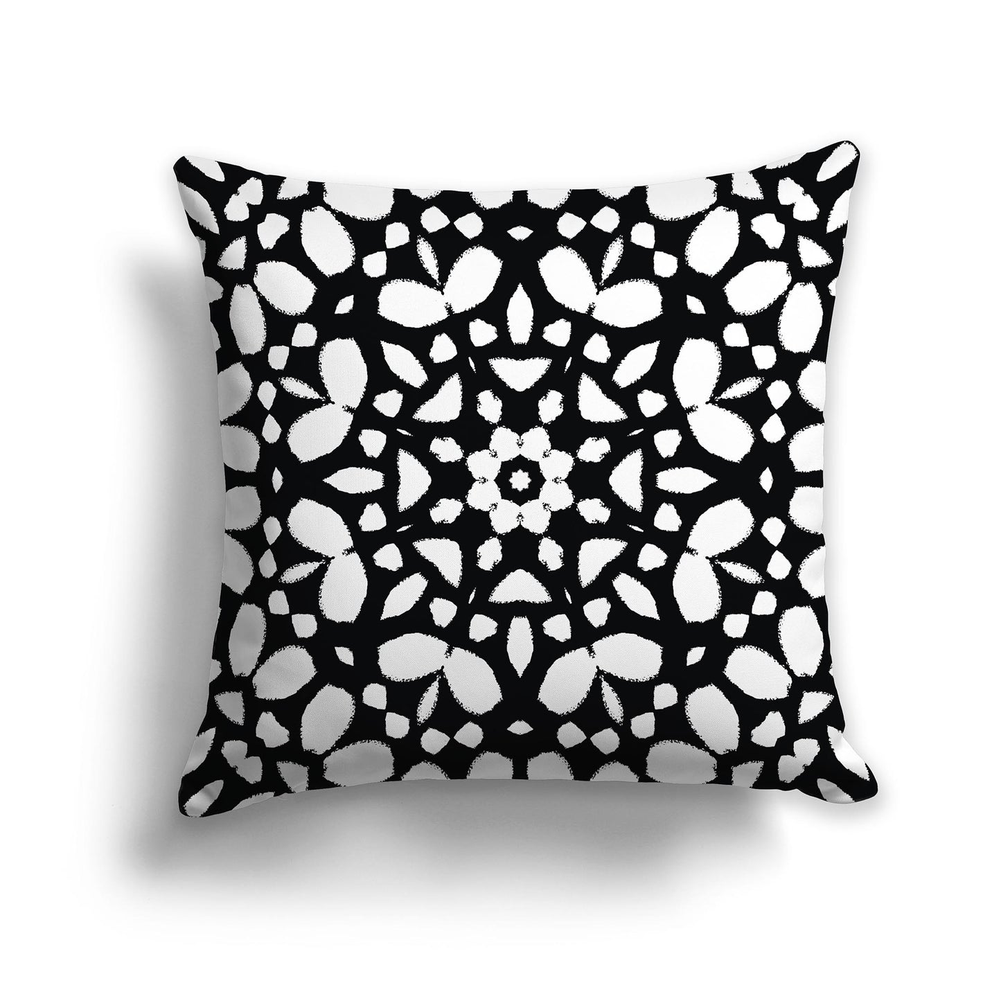 Black Lumbar Throw Pillow with White Circular Pattern