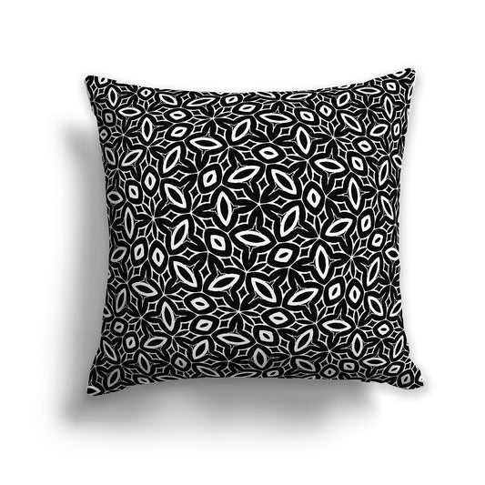 Black 26 inch Throw Pillow with White Elliptical  Pattern