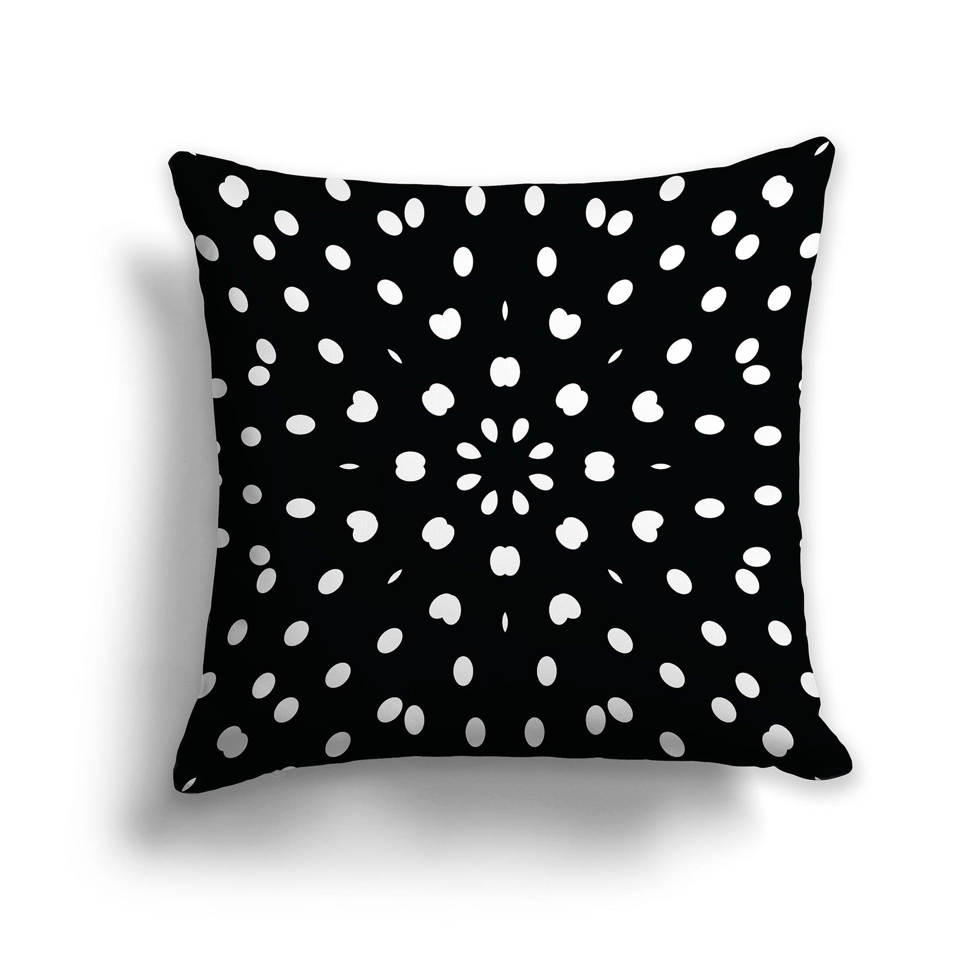 Black Lumbar Throw Pillow with White Paint Dab Burst