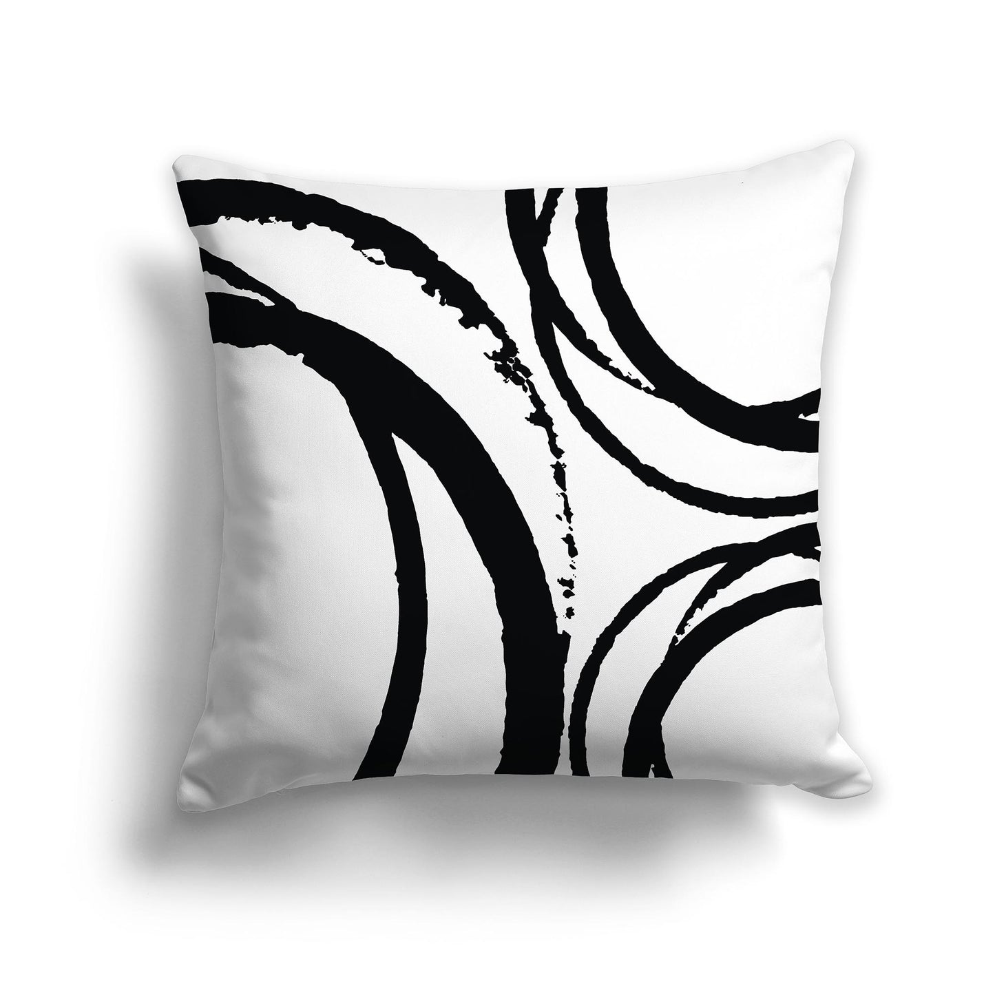 Lumbar Throw Pillow with Black and White Pattern