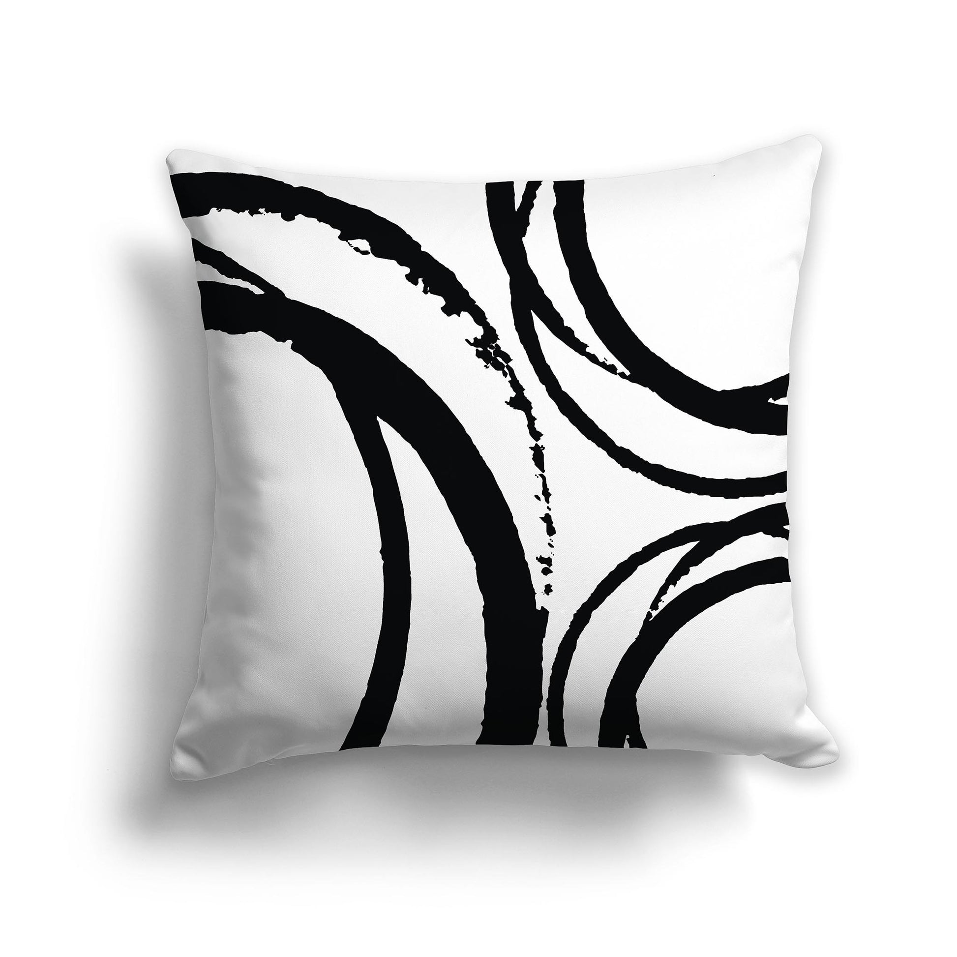 Lumbar Throw Pillow with Black and White Pattern