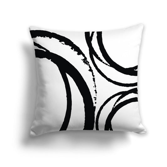 Lumbar Throw Pillow with Black and White Pattern