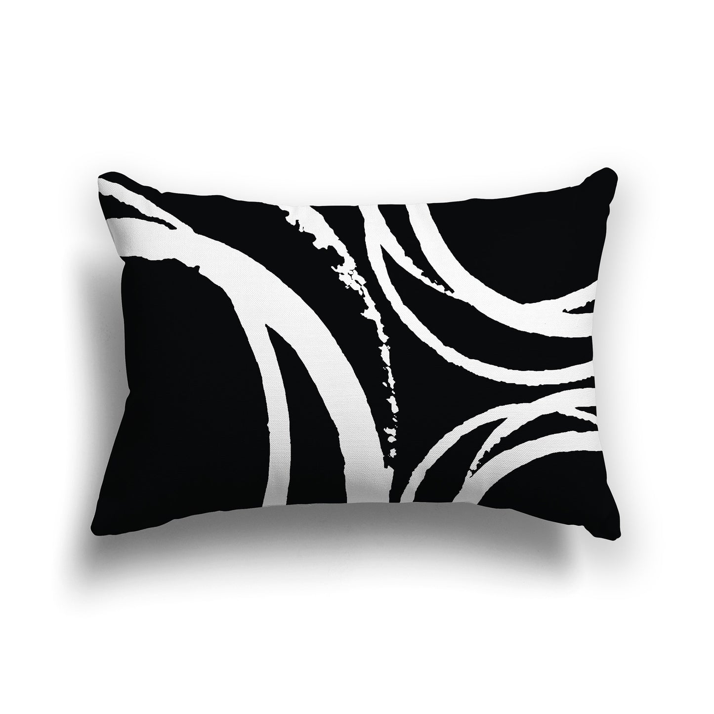 Square Throw Pillow with Black and White Pattern