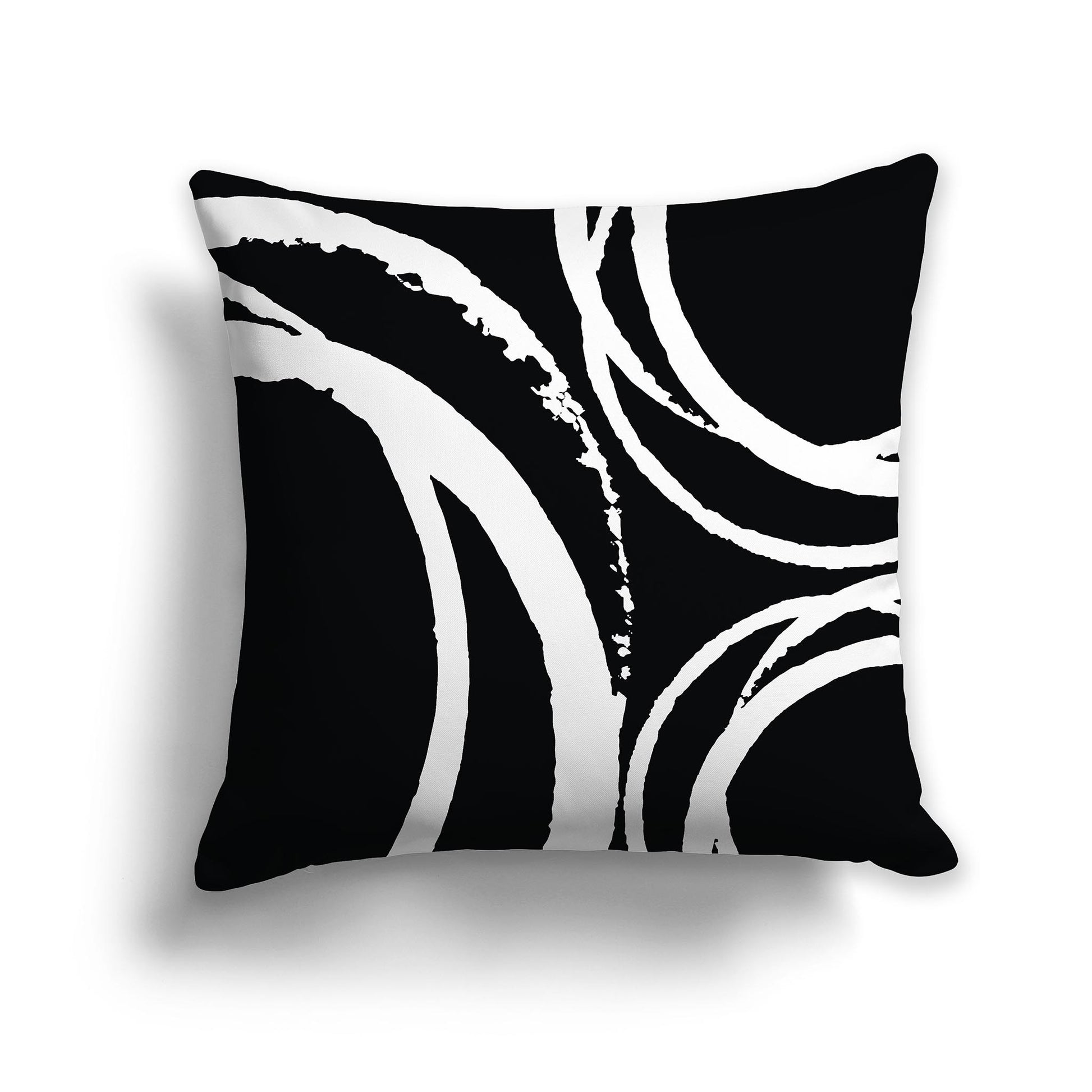 Lumbar Throw Pillow with Black and White Pattern