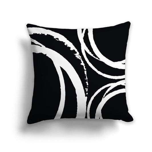 Lumbar Throw Pillow with Black and White Pattern