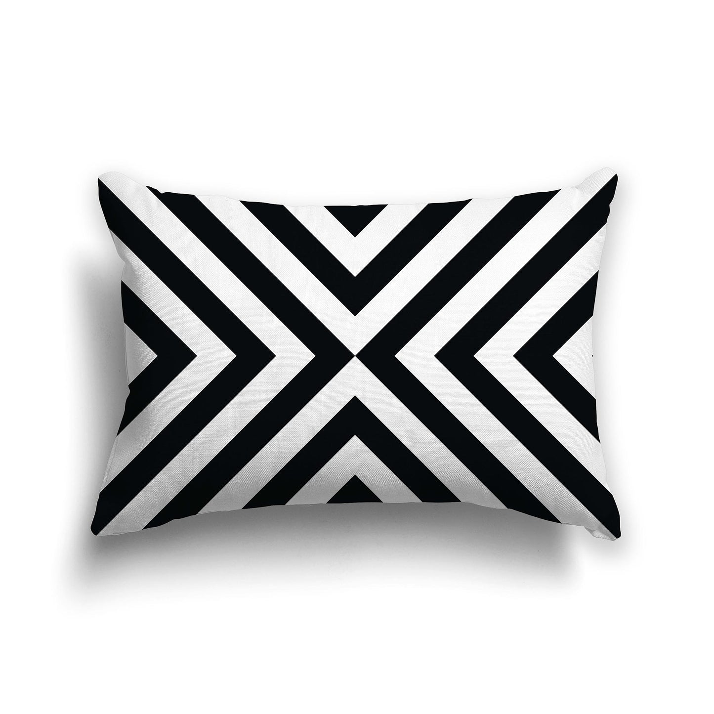 Square Throw Pillow with Black and White Pattern