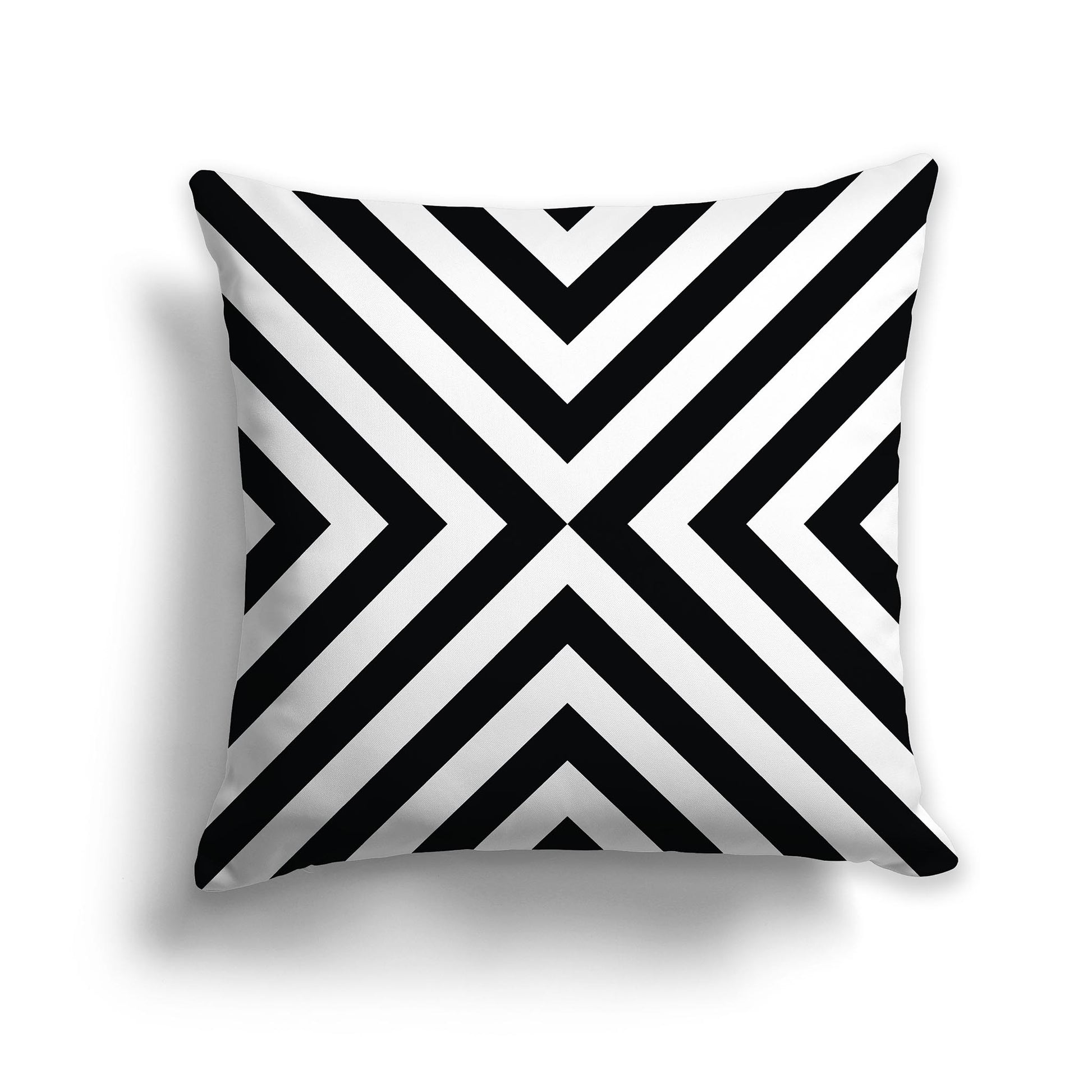 Lumbar Throw Pillow with Black and White Pattern