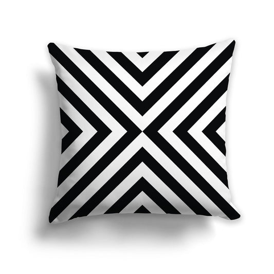 Lumbar Throw Pillow with Black and White Pattern