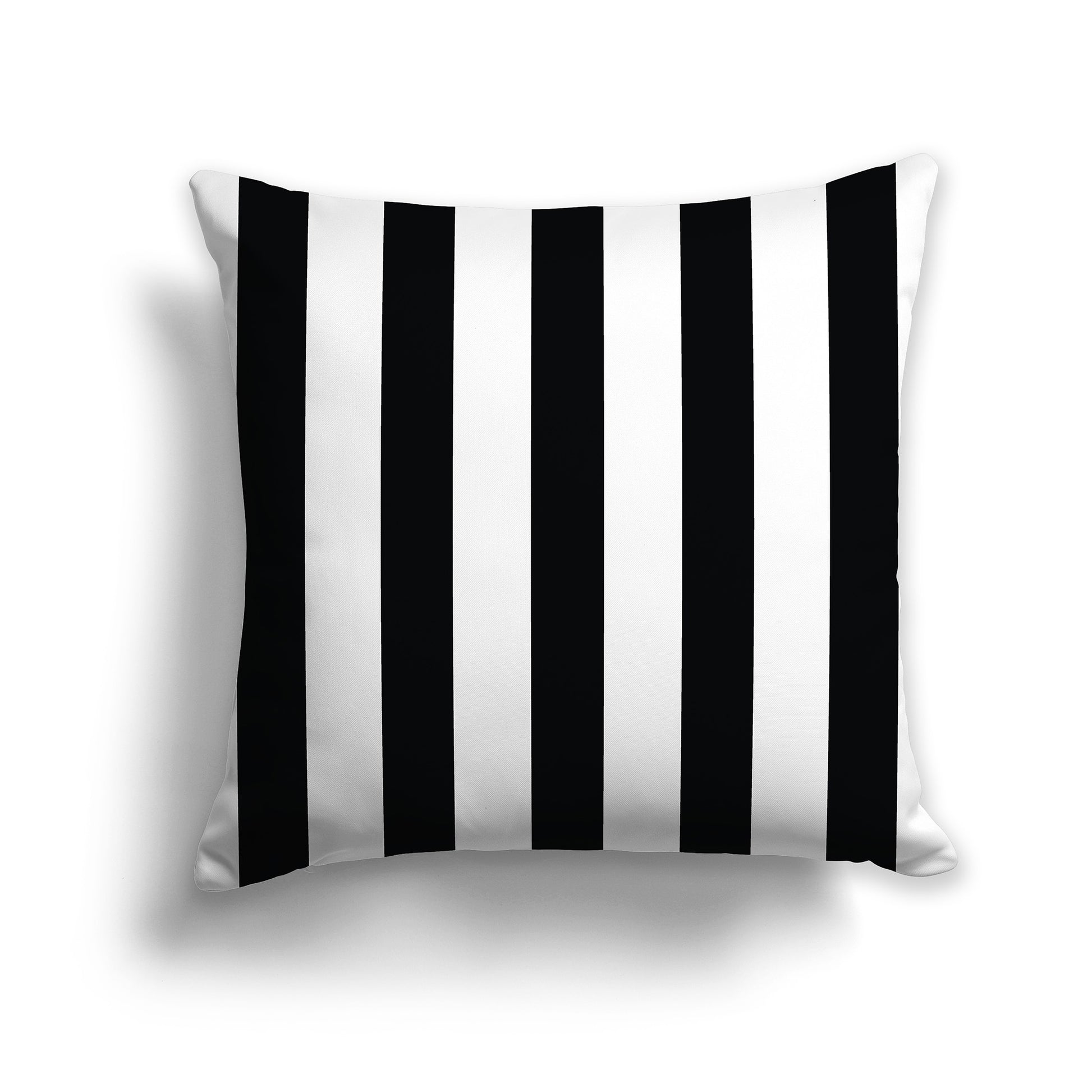 14 inch Square Throw Pillow with Black Bars on White
