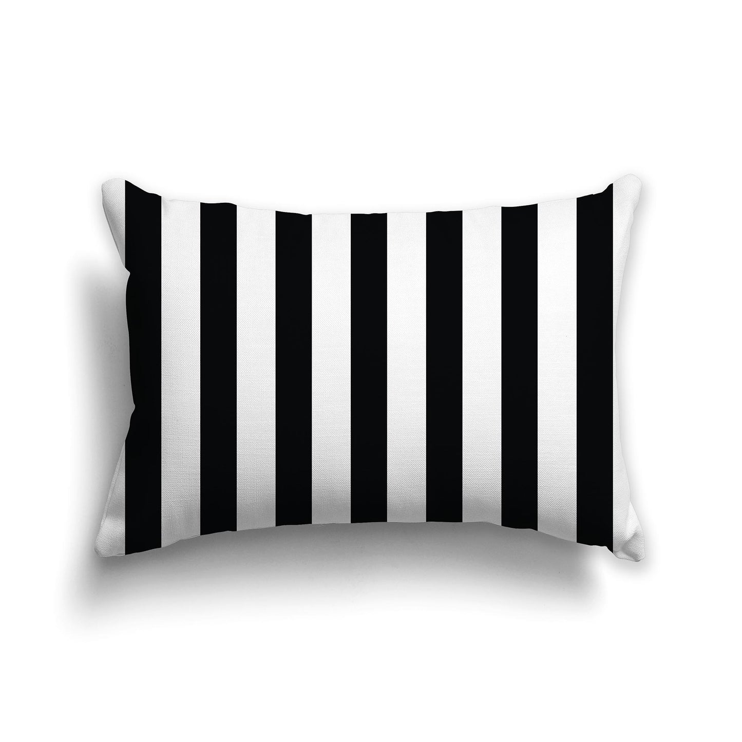 20x14 inch Lumbar Square Throw Pillow with Black Bars on White