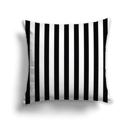26 inch Square Throw Pillow with Black Bars on White