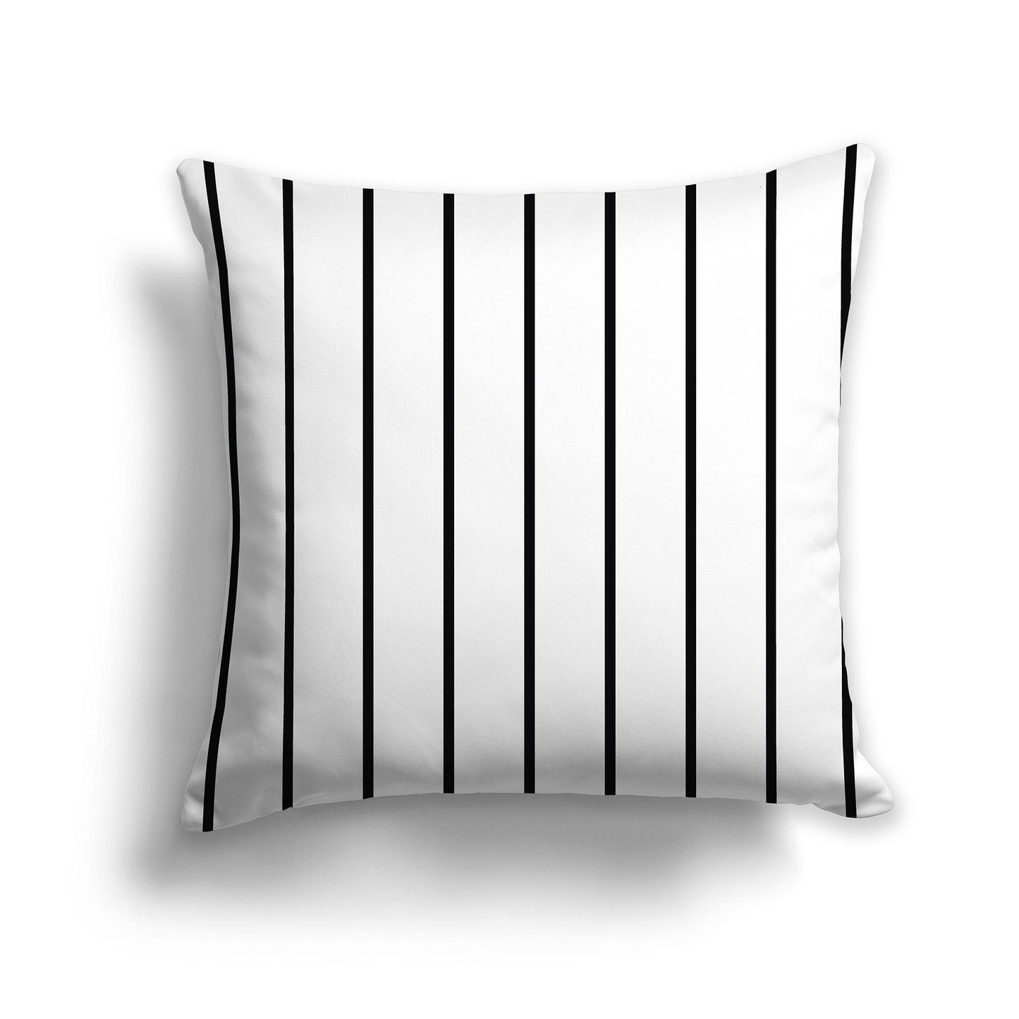 Lumbar Throw Pillow with Thin Black Stripes on White