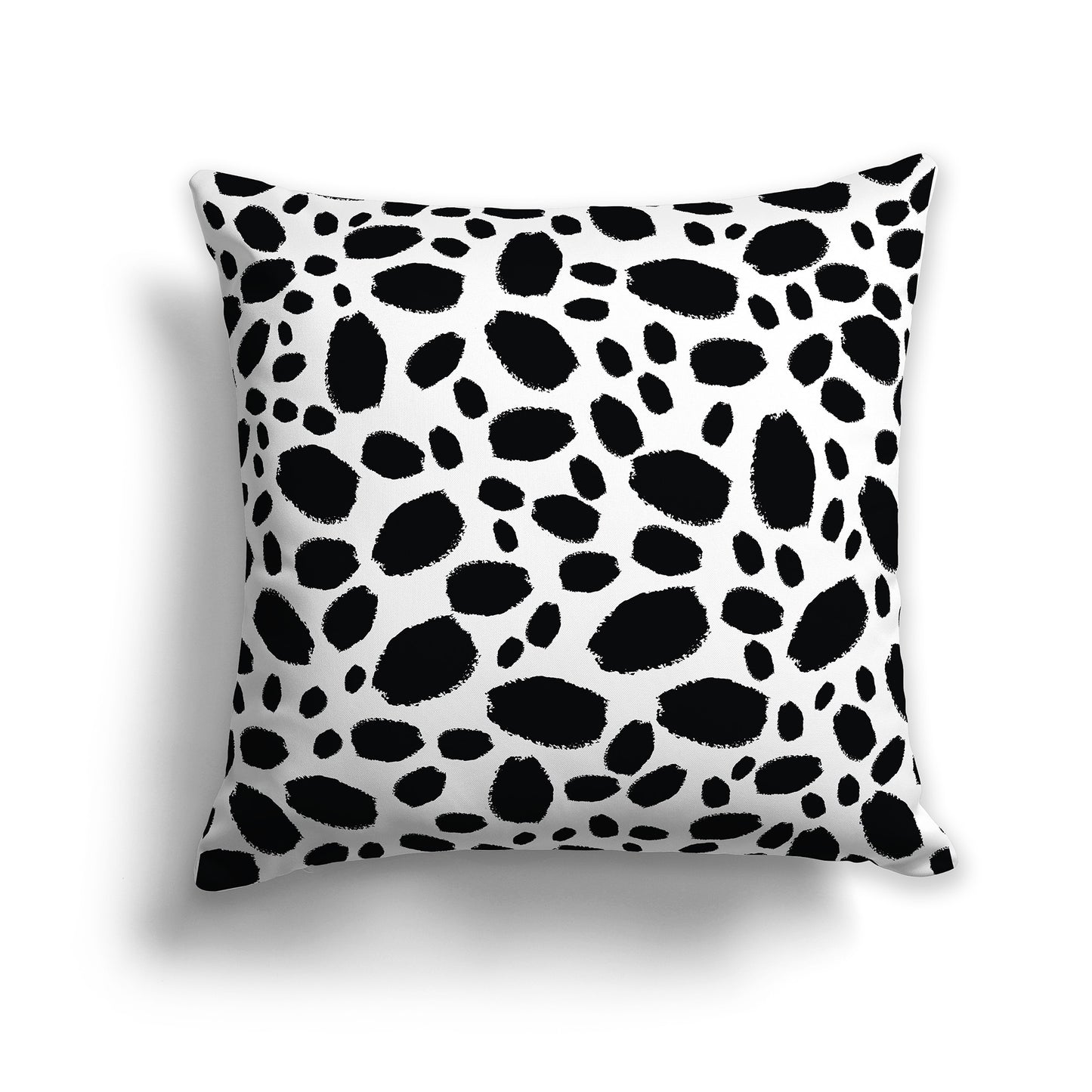 20 inch Square Throw Pillow with Black Paint Dabs on White